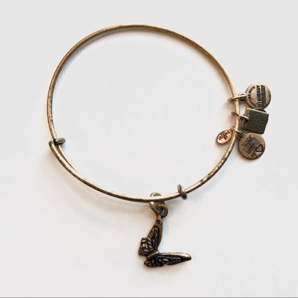 Alex and Ani Butterfly Charm Bangle Bracelet